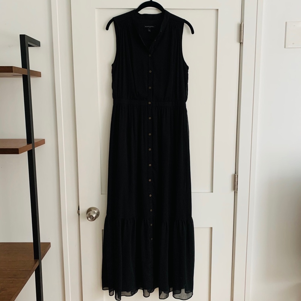 Button-Front Maxi Dress